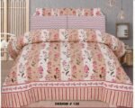 Pink Flowers Color Printed Bed Sheet B