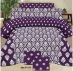 Purple Color Printed Bed Sheet B