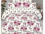 Red Off White Color Printed Bed Sheet B