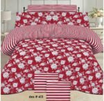 Red White Color Printed Bed Sheet B
