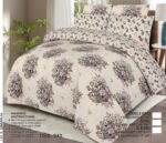 White Brown Flowers Color Printed Bed Sheet B