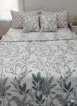 White Grey Green Color Printed Bed Sheet B
