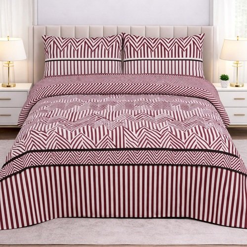 Light Brown Color Printed Bed Sheet B Light Brown Color Printed Bed Sheet B