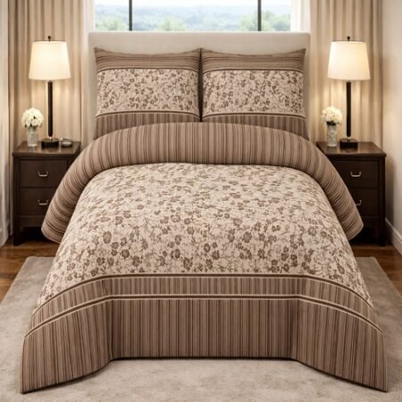 Brown Color Printed Bed Sheet B