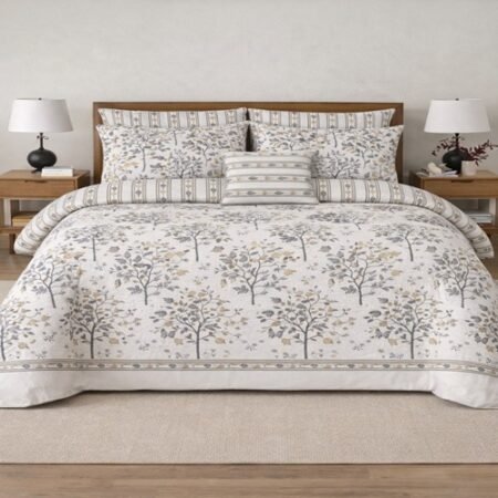 White Full Color Printed Bed Sheet B