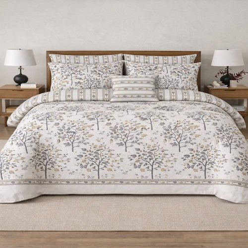 White Full Color Printed Bed Sheet B White Full Color Printed Bed Sheet B