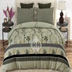 Apple Green Color Printed Bed Sheet S