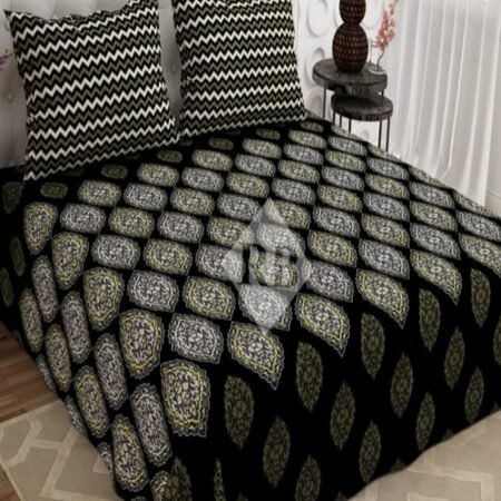 Beautifull Black Color Printed Bed Sheet S