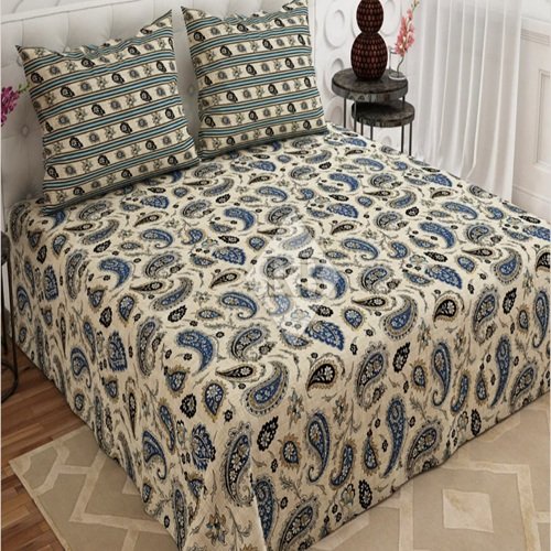 Beautifull cream Color Printed Bed Sheet S Beautifull cream Color Printed Bed Sheet S