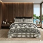Black Color Printed Bed Sheet S