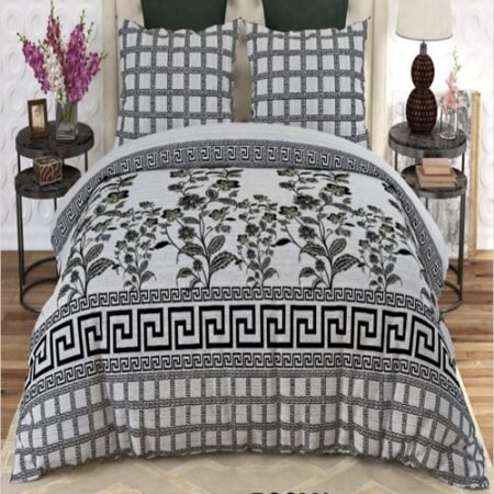 Black Color Printed Bed Sheet S