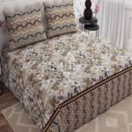 Brown Flower Color Printed Bed Sheet S
