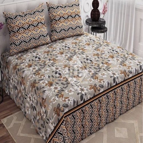 Brown Flower Color Printed Bed Sheet S Brown Flower Color Printed Bed Sheet S