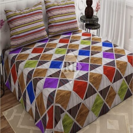 Colorful Diamond Printed Bed Sheet S