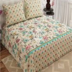 Cream Color Printed Bed Sheet S