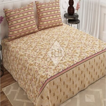 Light Yellow Color Printed Bed Sheet S