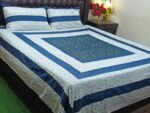 Printed Patchwork Embroidered Bed Sheet GN Design (22)