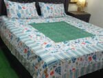 Printed Patchwork Embroidered Bed Sheet GN Design (27)