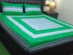 Printed Patchwork Embroidered Bed Sheet GN Design (28)