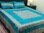 Printed Patchwork Embroidered Bed Sheet GN Design (37)