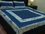 Printed Patchwork Embroidered Bed Sheet GN Design (39)