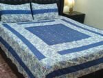Printed Patchwork Embroidered Bed Sheet GN Design (49)