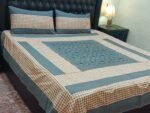 Printed Patchwork Embroidered Bed Sheet GN Design (53)