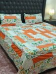 Printed Patchwork Embroidered Bed Sheet GN Design (54)