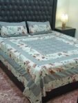 Printed Patchwork Embroidered Bed Sheet GN Design (55)
