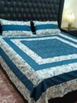 Printed Patchwork Embroidered Bed Sheet GN Design (61)