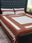 Printed Patchwork Embroidered Bed Sheet GN Design (62)