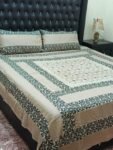 Printed Patchwork Embroidered Bed Sheet GN Design (63)