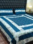 Printed Patchwork Embroidered Bed Sheet GN Design (64)