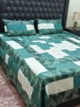 Printed Patchwork Embroidered Bed Sheet GN Design (69)