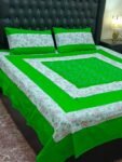 Printed Patchwork Embroidered Bed Sheet GN Design (70)