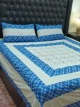 Printed Patchwork Embroidered Bed Sheet GN Design (71)