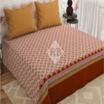 Rust Red Color Printed Bed Sheet S