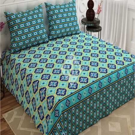 Sea Green Royal Printed Bed Sheet S
