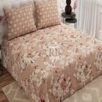 Skin Brown Blossom Printed Bed Sheet S