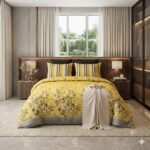Yellow Printed Bed Sheet With 2 Pillow Covers S