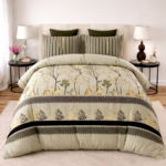 Apple Green Color Printed Bed Sheet S