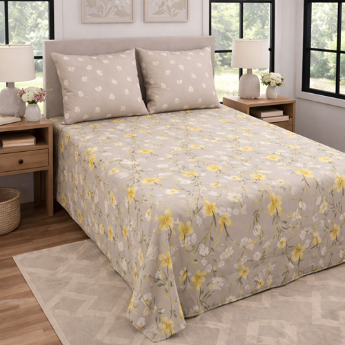 Beautifull Flowers Color Printed Bed Sheet S Beautifull Flowers Color Printed Bed Sheet S