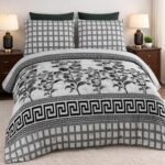 Black Color Printed Bed Sheet S