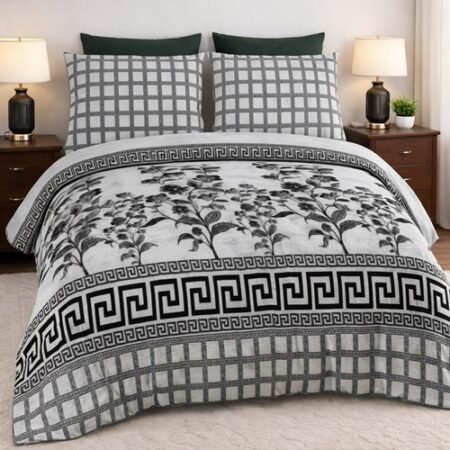 Black Color Printed Bed Sheet S