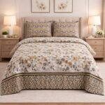 Brown Flower Color Printed Bed Sheet S