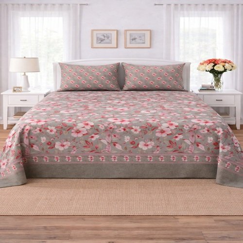 Red Flower Color Printed Bed Sheet S Red Flower Color Printed Bed Sheet S
