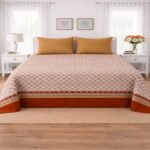 Rust Red Color Printed Bed Sheet S