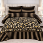 Dark Brown Color Printed Bed Sheet S