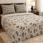 Beautifull cream Color Printed Bed Sheet S