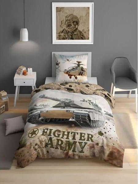 Army Character Kids Bed Sheet